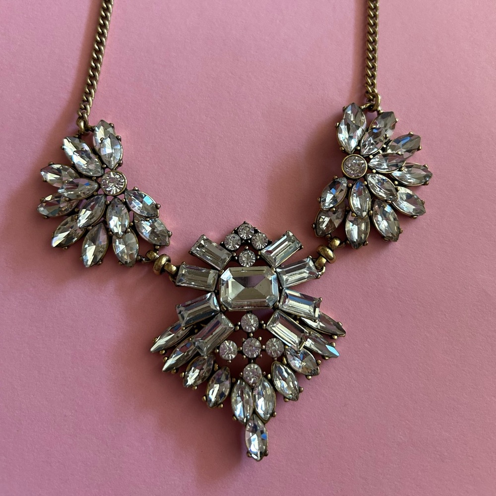 J. Crew Gold Rhinestone Necklace - Picture 3 of 12